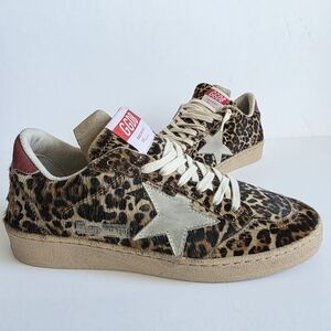 Womens Golden Goose Leopard Ballstar Super Star Sneakers Size 38